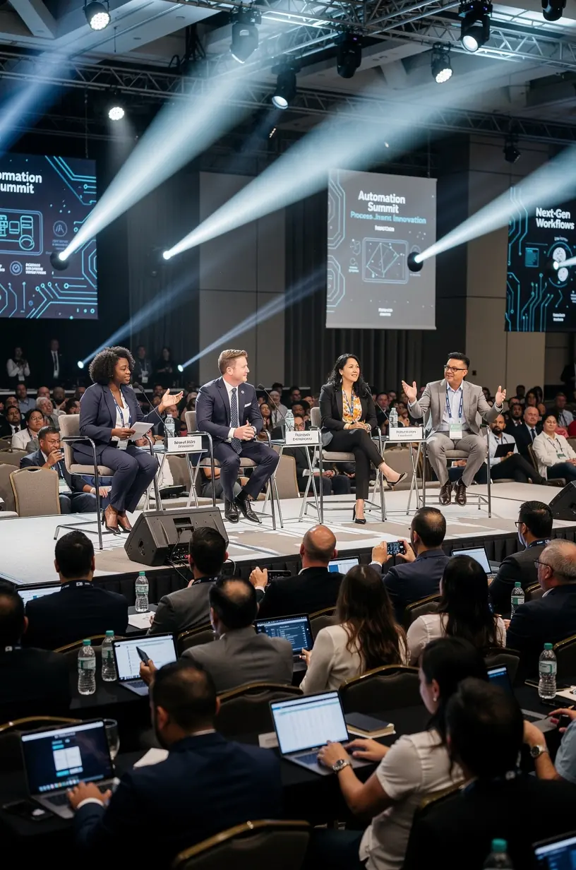 Graphic showing interconnected gears symbolizing automation enhancing operational efficiency.